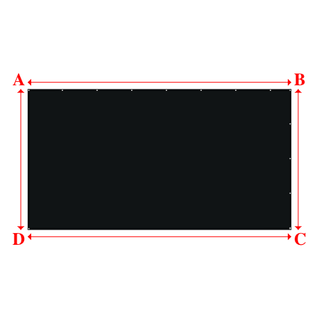 Bâche plate rectangle sur mesure en Toile PVC Microperforée Protect meshes 362, 430gr/m² Noir - 6.00x3.20m