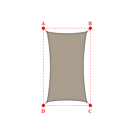 Voile d'ombrage rectangle en Soltis Lounge 96 Taupe 96-50850 - 2,74x4,84x2,74x4,84m