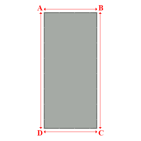 Bâche plate rectangle sur mesure en Membrane PVC 670gr/m² Gris clair RAL 7038 - 3.20x7.00m