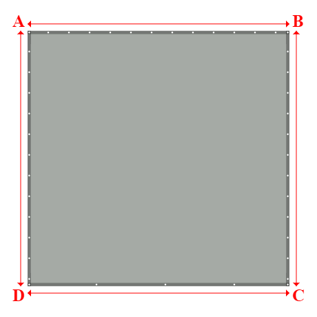 Bâche plate rectangle sur mesure en Membrane PVC 670gr/m² Gris clair RAL 7038 - 4.00x3.90m