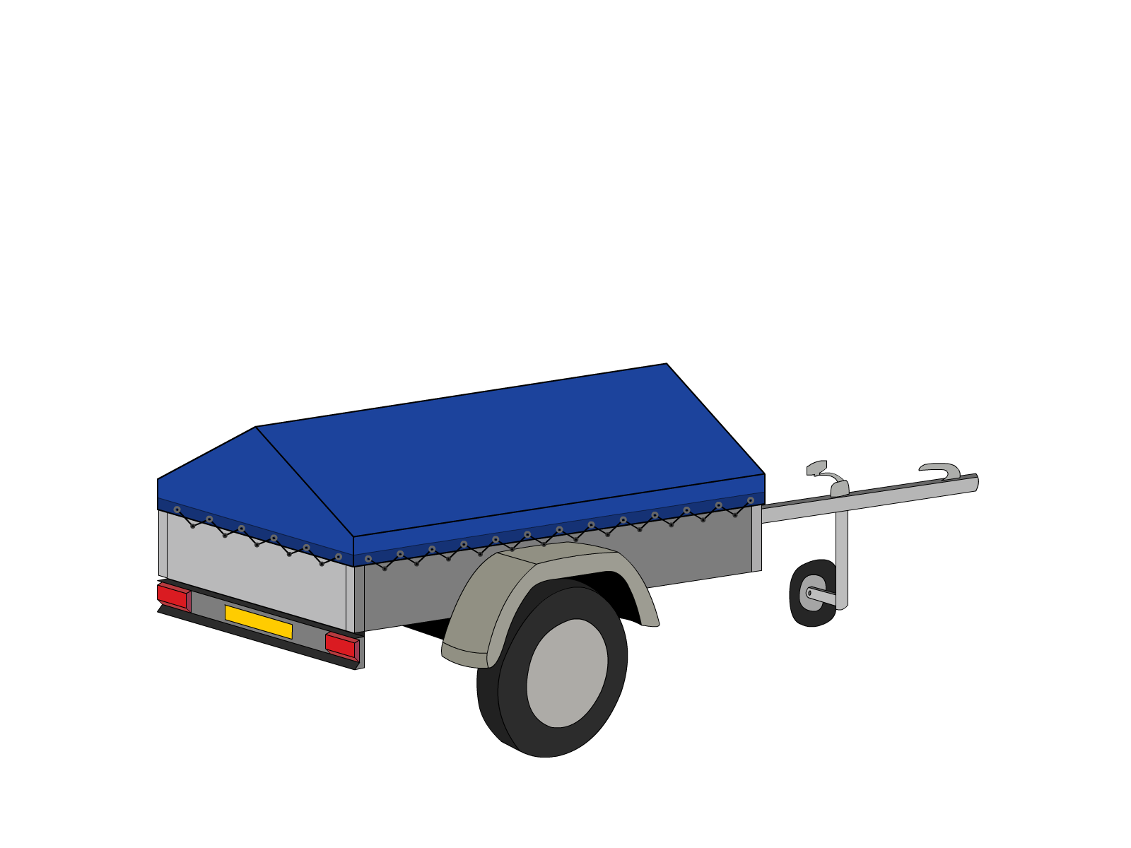 Bâche pour remorque bagagère Basse flèche en Membrane PVC 670gr/m² Bleu foncé RAL 5002