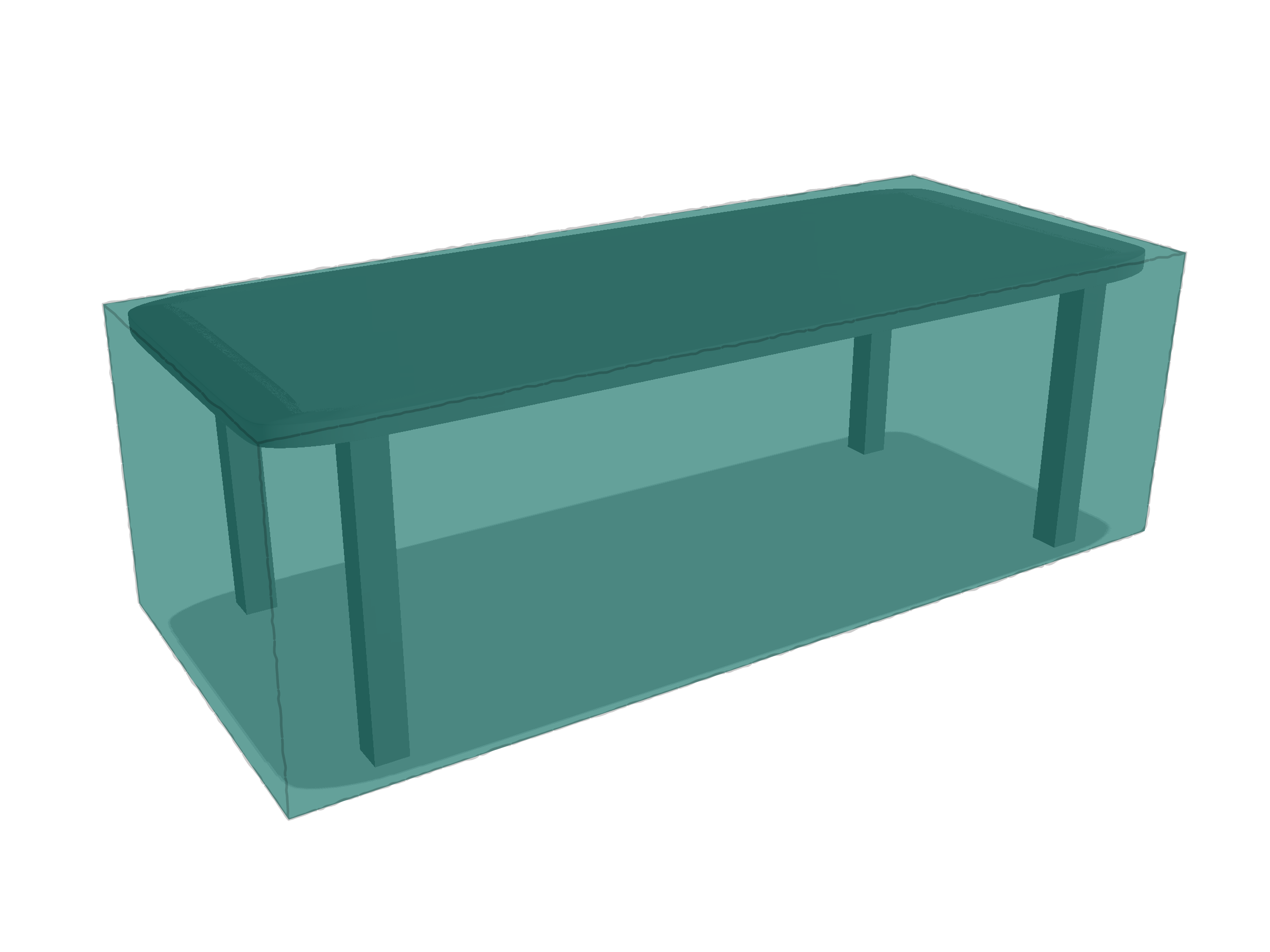 Table de jardin rectangle en Membrane PVC 670gr/m² Vert industrie RAL 6026