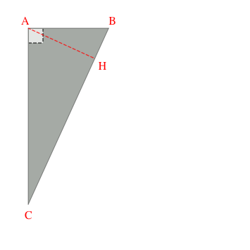 Bâche plate triangle en Membrane PVC 670gr/m² Gris clair RAL 7038 - 2.1x5.056678751908213x4.6000000000000005m