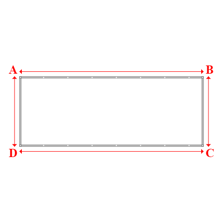 Bâche plate rectangle sur mesure en Membrane PVC 670gr/m² Blanc RAL 9016 - 4.20x1.60m