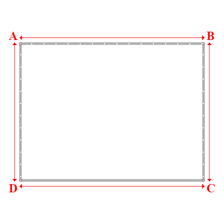 Bâche plate rectangle sur mesure en Membrane PVC 670gr/m² Blanc RAL 9016 - 4.00x3.00m