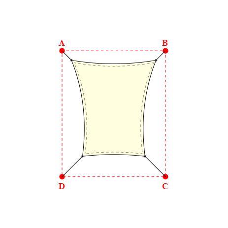 Voile d'ombrage rectangle en Soltis Lounge 96 Blanc Cassé 96-1103 - 2,29x2,60x1,69x2,60m