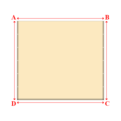 Bâche plate rectangle sur mesure en Membrane PVC 670gr/m² Beige ral 1015 - 3.30x3.00m