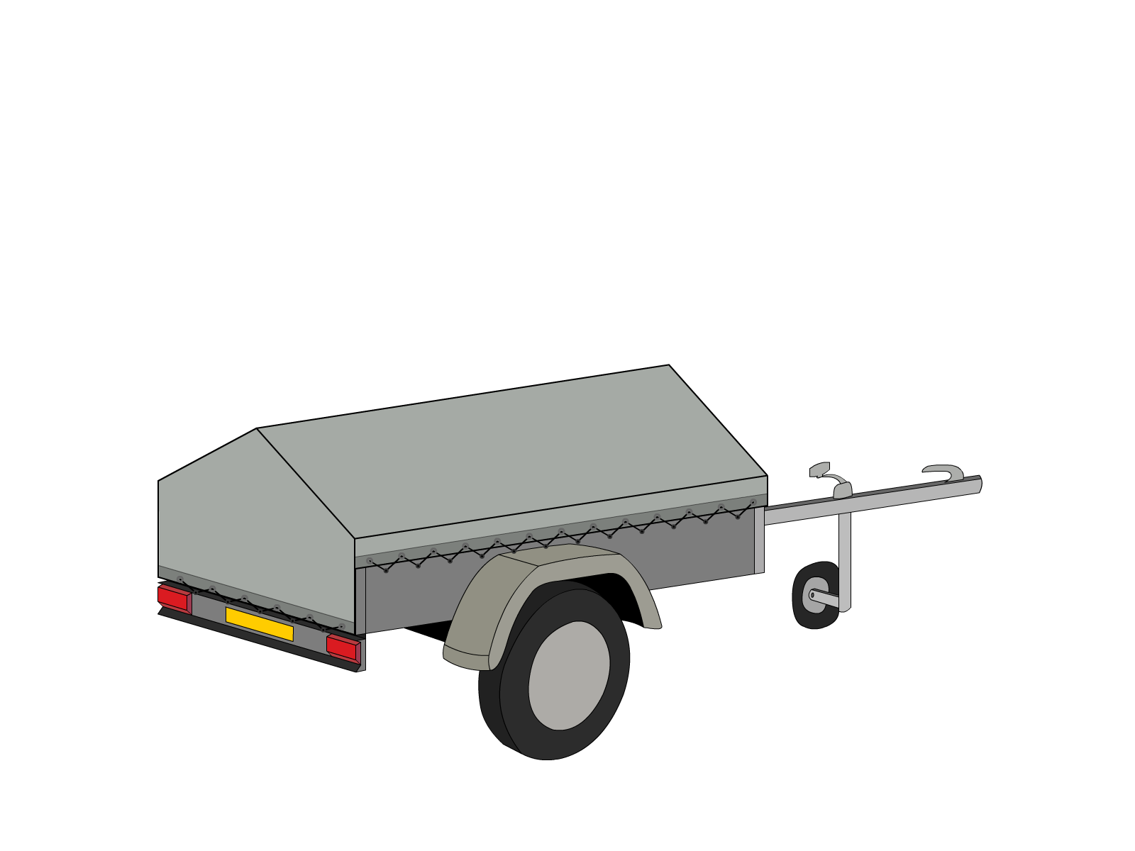 Bâche pour remorque LIDER Robuste  en Membrane PVC 670gr/m² Gris clair RAL 7038