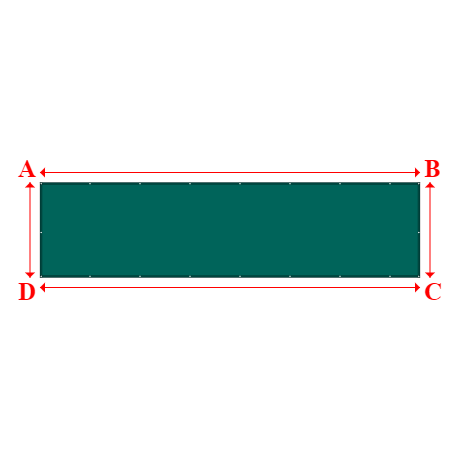 Bâche plate rectangle sur mesure en Membrane PVC 670gr/m² Vert industrie RAL 6026 - 8.00x2.00m