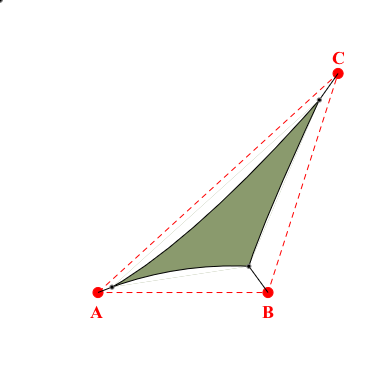 Voile d'ombrage triangle en Soltis Perform 92 Vert mousse 92-2158 - 2,76x3,61x5,58m