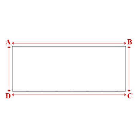 Bâche plate rectangle sur mesure en Membrane PVC 670gr/m² Blanc RAL 9016 - 5.00x2.00m