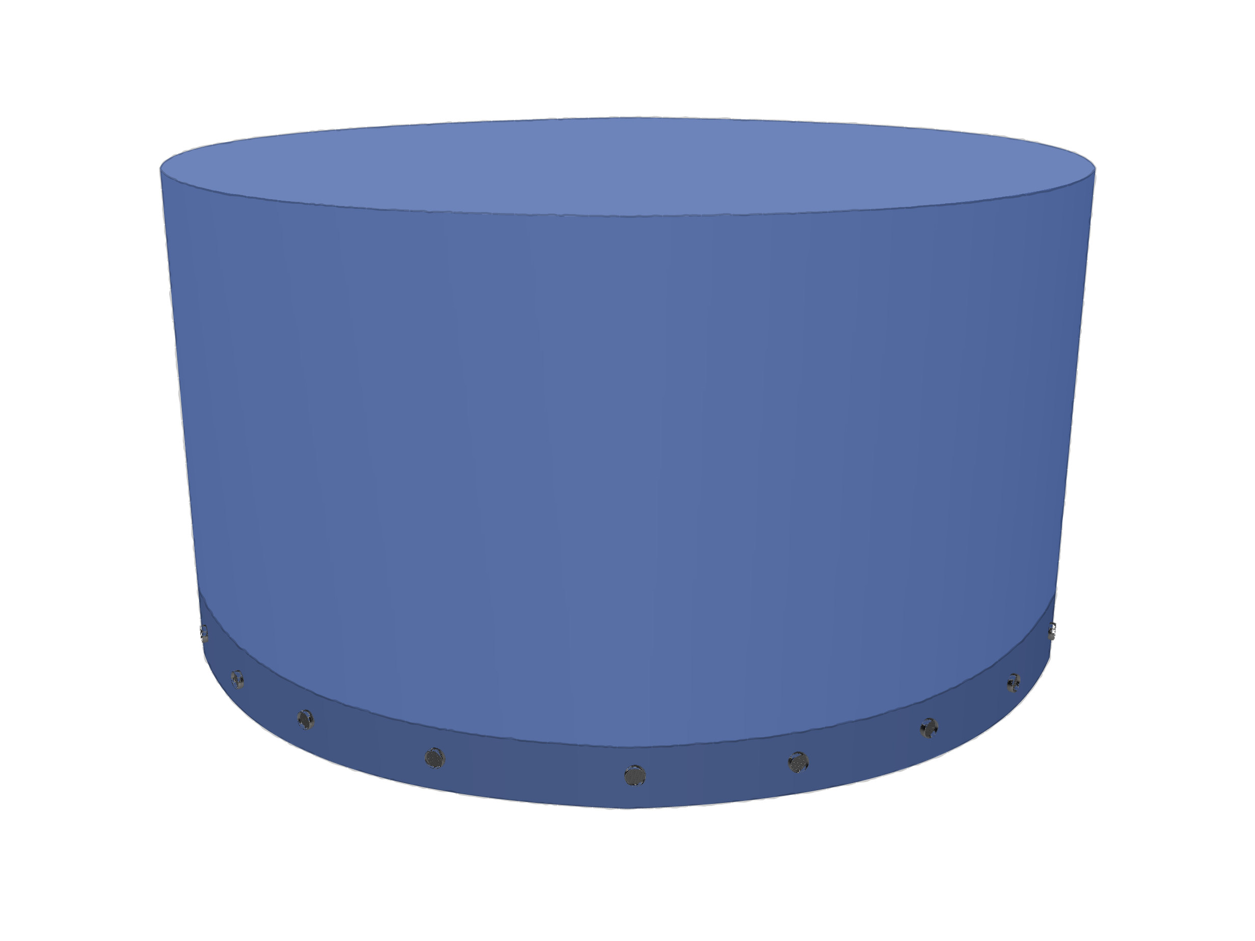 Housse Ronde en Membrane PVC 670gr/m² Bleu foncé RAL 5002
