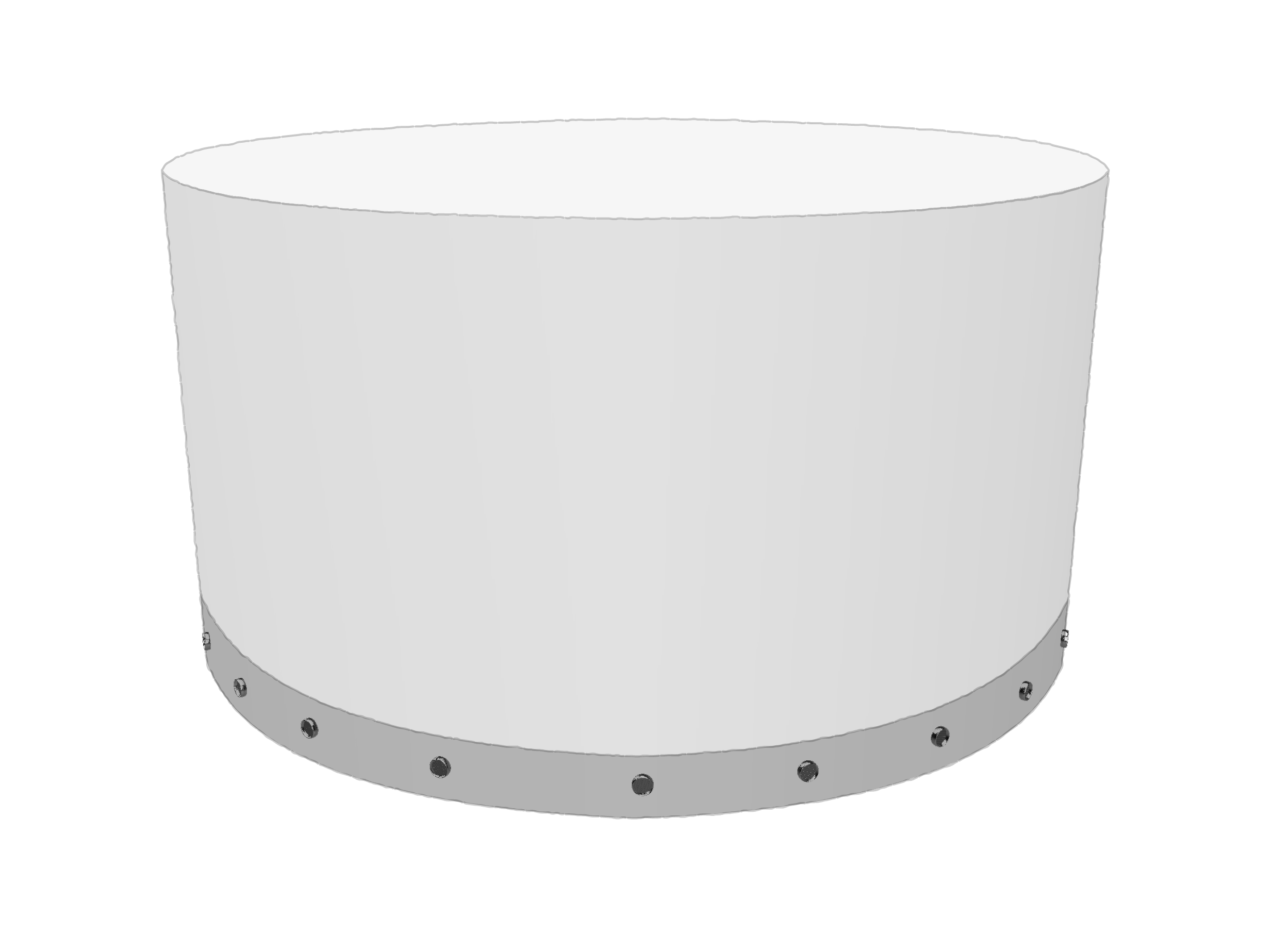 Housse Ronde en Membrane PVC 670gr/m² Blanc RAL 9016