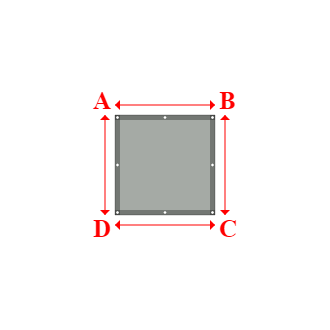 Bâche plate rectangle sur mesure en Membrane PVC 670gr/m² Gris clair RAL 7038 - 1.00x1.00m