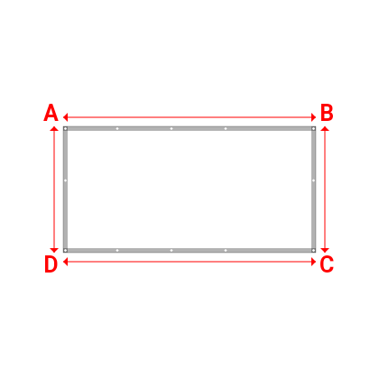 Bâche plate rectangle sur mesure en Membrane PVC 670gr/m² Blanc RAL 9016 - 2.80x1.40m