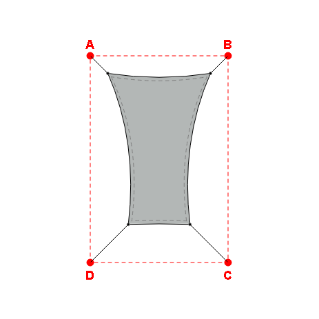 Voile d'ombrage rectangle en Soltis Lounge 96 Galet 96-2171 - 1,49x2,19x0,89x2,19m