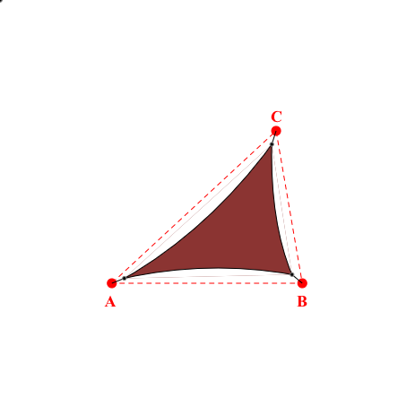 Voile d'ombrage triangle en Soltis Perform 92 Rouge profond 92-51181 - 3,74x2,94x4,44m