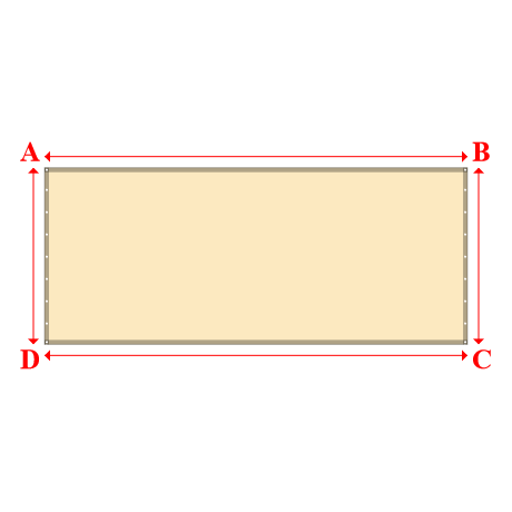 Bâche plate rectangle sur mesure en Membrane PVC 670gr/m² Beige ral 1015 - 4.79x2.00m