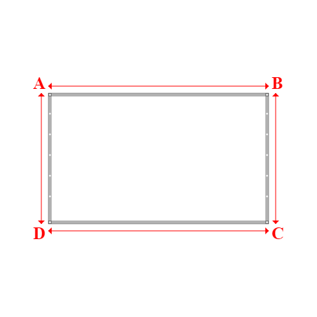 Bâche plate rectangle sur mesure en Membrane PVC 670gr/m² Blanc RAL 9016 - 3.20x1.90m