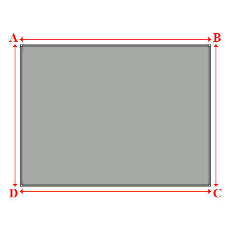 Bâche plate rectangle sur mesure en Membrane PVC 670gr/m² Gris clair RAL 7038 - 4.10x3.05m