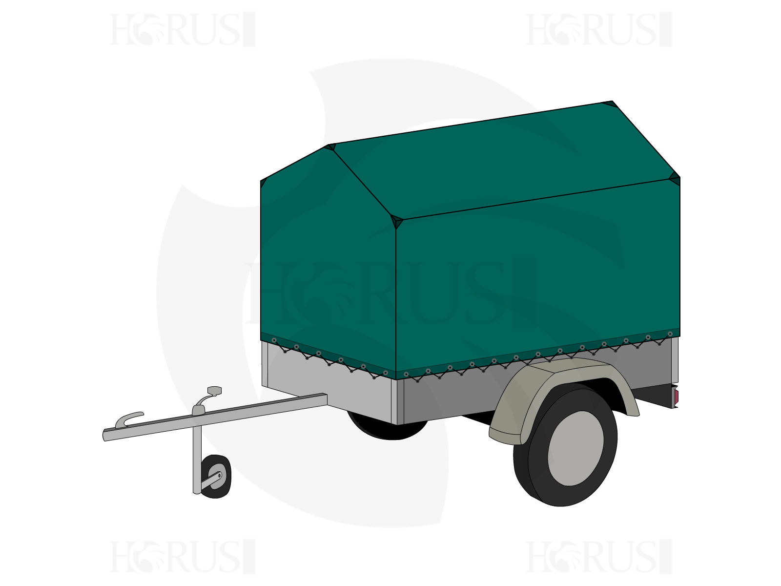 Bâche pour remorque MECANOREM P901F en Membrane PVC 670gr/m² Vert industrie RAL 6026