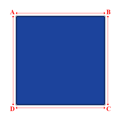 Bâche plate rectangle sur mesure en Protect covert 905F3 900gr/m², toile PVC Etanche Bleu foncé - 3.40x3.40m