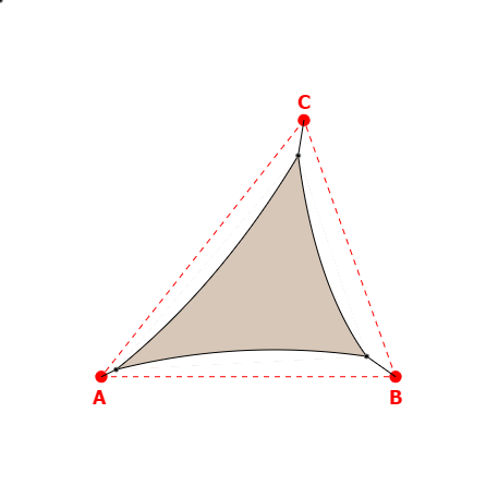 Voile d'ombrage triangle en Soltis Horizon 86 Beige sablé 86-2135 - 4,60x3,89x5,15m