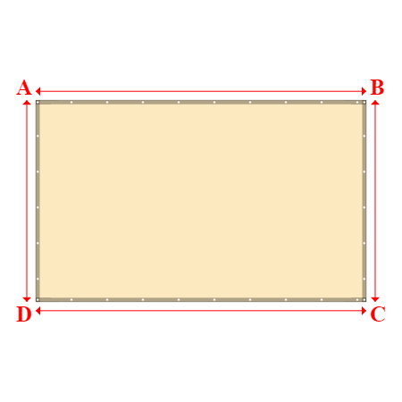 Bâche plate rectangle sur mesure en Membrane PVC 670gr/m² Beige ral 1015 - 4.10x2.50m