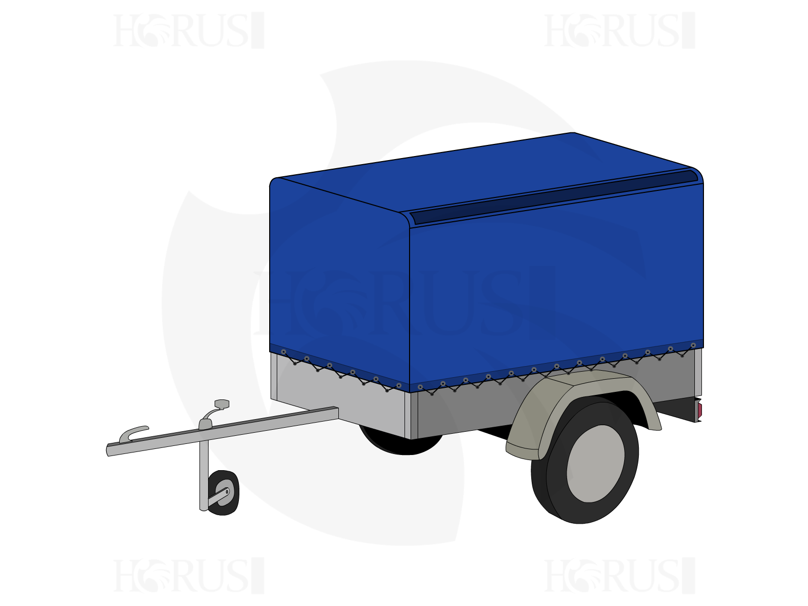 Bâche pour remorque MECANO GALVA MG 500 Olympic en Membrane PVC 670gr/m² Bleu foncé RAL 5002