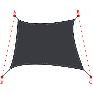 Voile d'ombrage trapèze en Soltis Perform 92 Anthracite 92-2047 - 4,49x4,11x5,89x4,11m