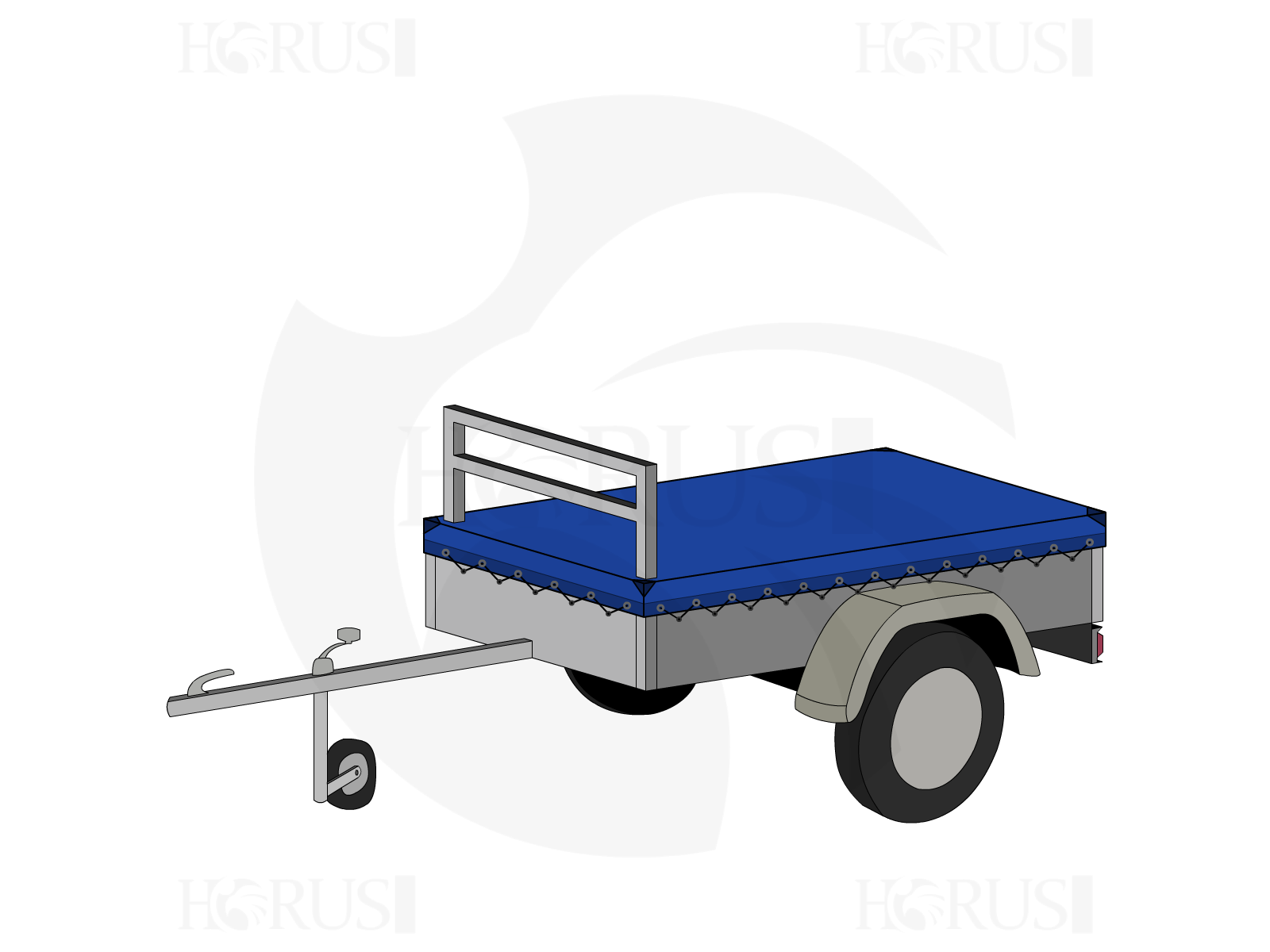 Bâche pour remorque SARIS ZW750 en Membrane PVC 670gr/m² Bleu foncé RAL 5002