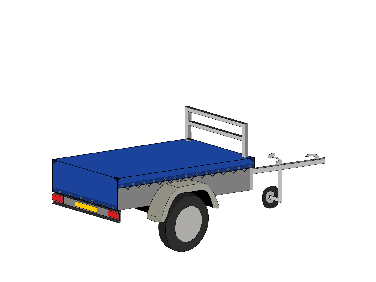 Bâche pour remorque SARIS ZW750 en Membrane PVC 670gr/m² Bleu foncé RAL 5002