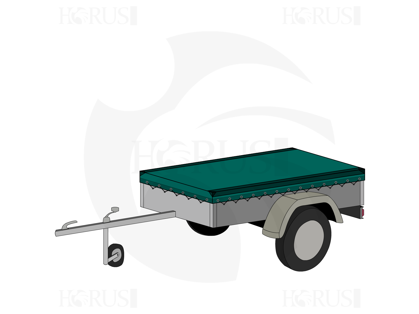 Bâche pour remorque NORAUTO NOR 65 en Membrane PVC 670gr/m² Vert industrie RAL 6026