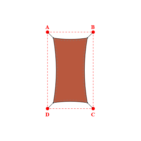 Voile d'ombrage rectangle en Soltis Perform 92 Brique 92-51180 - 1,49x2,84x1,49x2,84m