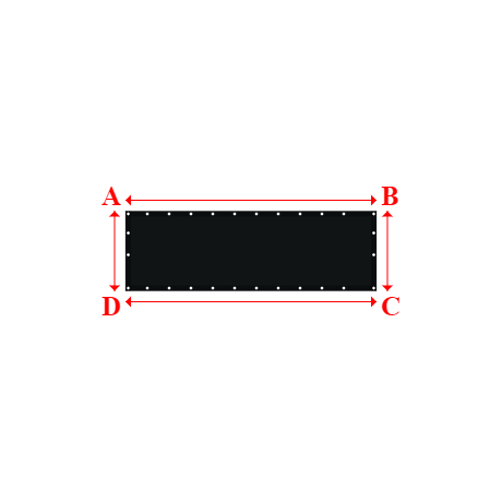 Bâche plate rectangle sur mesure en Toile PVC Microperforée Protect meshes 362, 430gr/m² Noir - 2.30x0.73m
