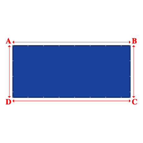 Bâche plate rectangle sur mesure en Membrane PVC 670gr/m² Bleu foncé RAL 5002 - 5.40x2.40m