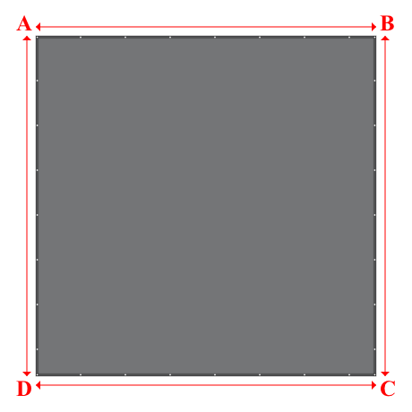 Bâche plate rectangle sur mesure en Toile PVC Microperforée Protect meshes 362, 430gr/m² Gris - 6.00x6.00m