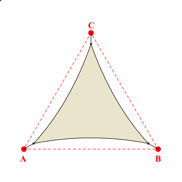 Voile d'ombrage triangle en Soltis Perform 92 Karité 92-50843 - 3,08x3,08x3,08m