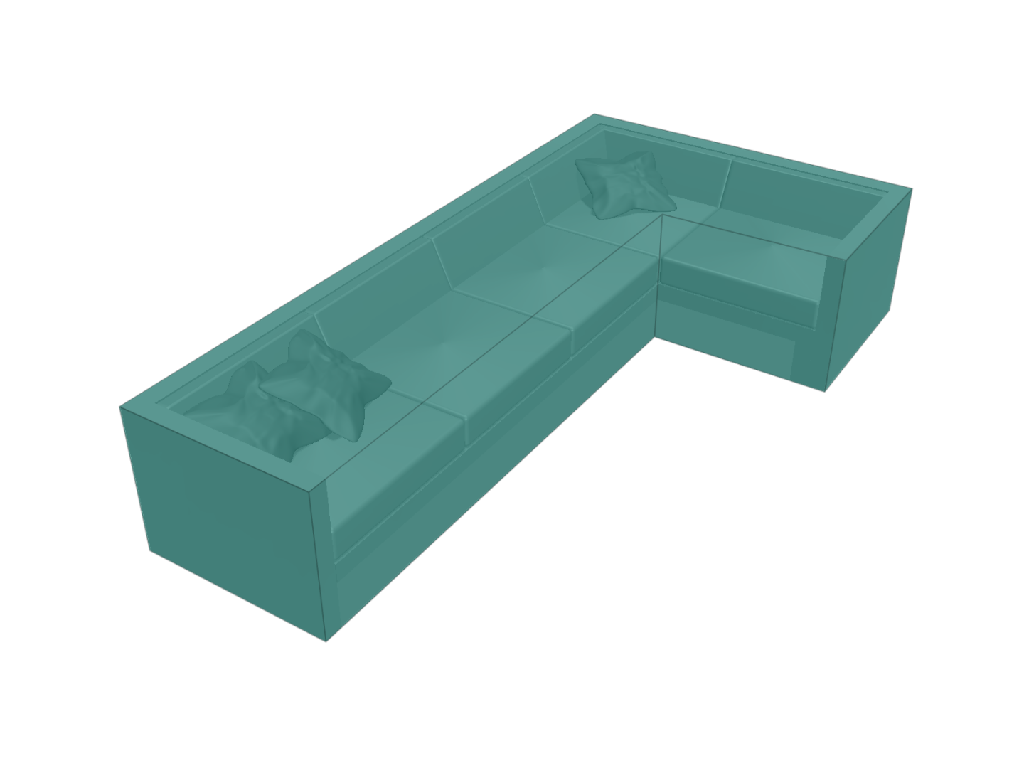 Canapé d'angle de jardin en Membrane PVC 670gr/m² Vert industrie RAL 6026