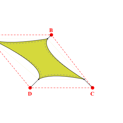 Voile d'ombrage trapèze en Soltis Perform 92 Anis 92-2157 - 3,70x3,54x2,94x3,64m