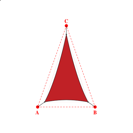 Voile d'ombrage triangle en Soltis Lounge 96 Rouge - 1,51x2,47x2,47m