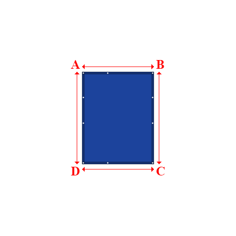Bâche plate rectangle sur mesure en Protect covert 905F3 900gr/m², toile PVC Etanche Bleu foncé - 1.40x1.80m