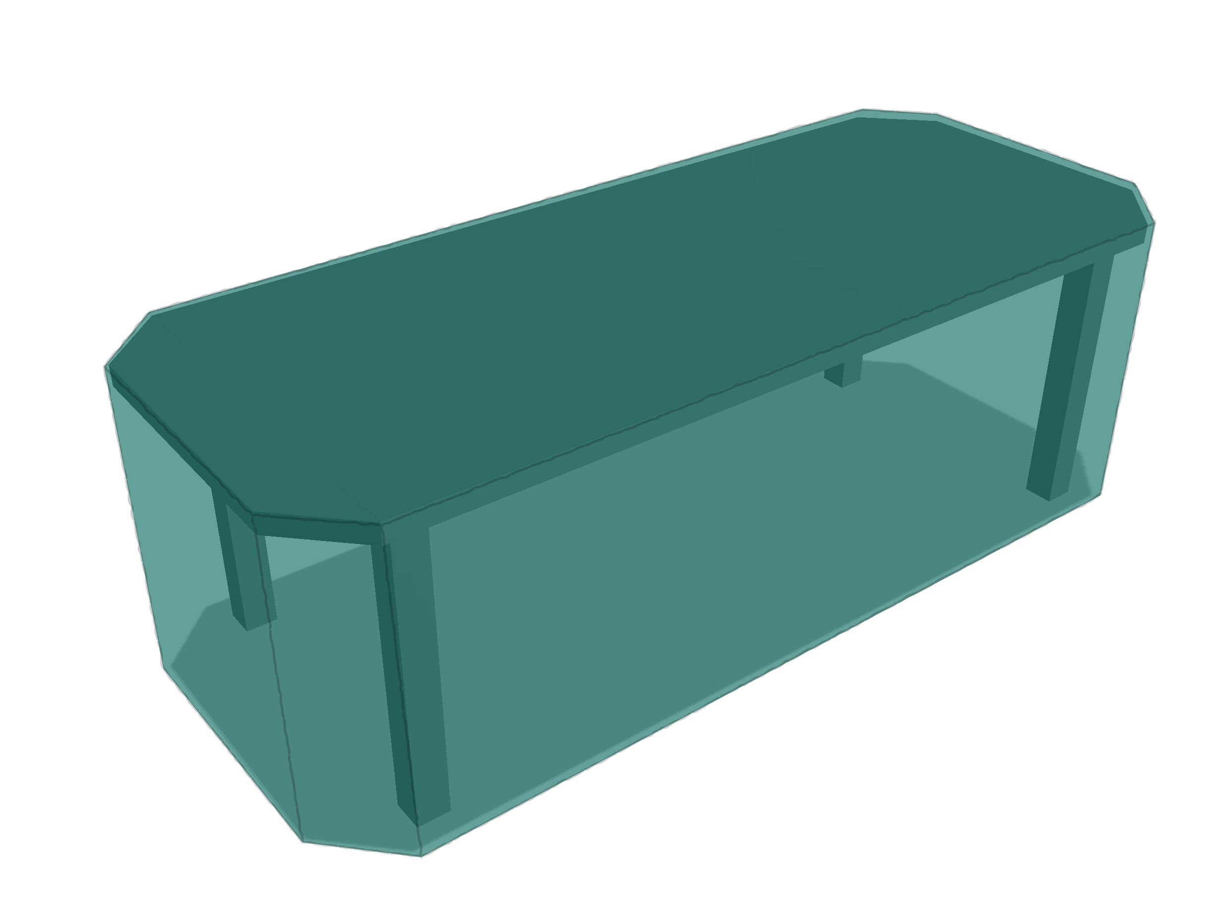 Table de jardin octogonale en Membrane PVC 670gr/m² Vert industrie RAL 6026