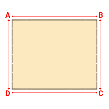 Bâche plate rectangle sur mesure en Membrane PVC 670gr/m² Beige ral 1015 - 3.40x2.80m