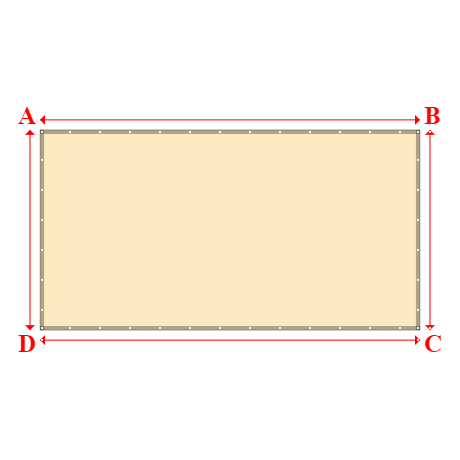 Bâche plate rectangle sur mesure en Membrane PVC 670gr/m² Beige ral 1015 - 4.65x2.45m