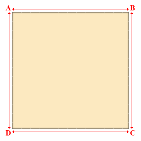 Bâche plate rectangle sur mesure en Toile PVC Microperforée Protect meshes 332, 340gr/m² Beige - 5.82x5.82m