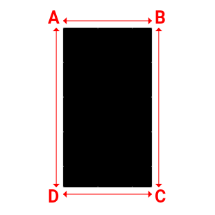 Bâche plate rectangle sur mesure en Membrane PVC 670gr/m² Noir RAL 9005 - 5.00x9.00m