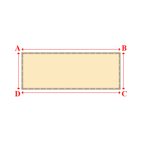 Bâche plate rectangle sur mesure en Membrane PVC 670gr/m² Beige ral 1015 - 3.20x1.20m