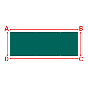 Bâche plate rectangle sur mesure en Membrane PVC 670gr/m² Vert industrie RAL 6026 - 5.70x2.00m