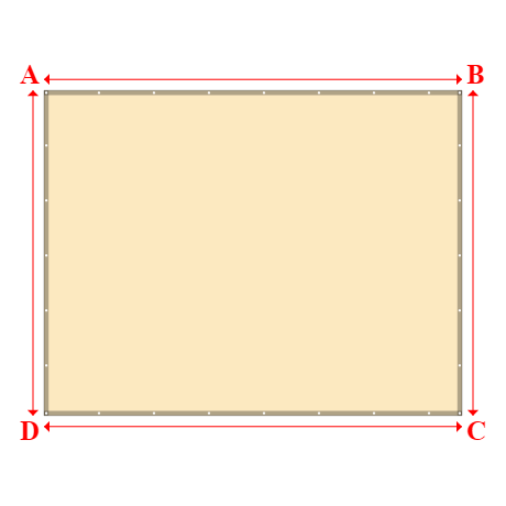 Bâche plate rectangle sur mesure en Membrane PVC 670gr/m² Beige ral 1015 - 4.50x3.50m